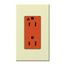 Architectural 15A Isolated Ground Duplex Receptacle, Orange Outlet, Color Code for Included Wall Plate, Matte Finish, Almond