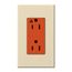 Architectural 15A Isolated Ground Duplex Receptacle, Orange Outlet, Color Code for Included Wall Plate, Matte Finish, Beige