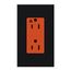 Architectural 15A Isolated Ground Duplex Receptacle, Orange Outlet, Color Code for Included Wall Plate, Matte Finish, Black