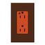 Architectural 15A Isolated Ground Duplex Receptacle, Orange Outlet, Color Code for Included Wall Plate, Matte Finish, Sienna