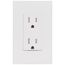 Architectural 15A Tamper-Resistant Duplex Receptacle, Wall Plate Included, Matte Finish, White