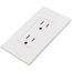 Architectural 15A Tamper-Resistant Duplex Receptacle, Wall Plate Included, Matte Finish, White