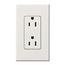 Architectural 15A Duplex Receptacle, 125V,w/ Wall Plate,w/ Wall Plate, Matte Finish, White