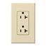 Architectural 20A Duplex Receptacle, 125V, Wall Plate Included, Matte Finish, NTR-20-BE, Beige