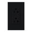 Architectural 20A Duplex Receptacle, 125V, Wall Plate Included, Matte Finish, NTR-20-BL, Black