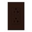 Architectural 20A Duplex Receptacle, 125V, Wall Plate Included, Matte Finish, NTR-20-BR, Brown