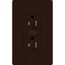 Architectural 20A Dual Dimming, Tamper Resist Duplex Receptacle, 125V,w/ Wall Plate, Matte Finish, Brown