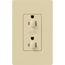 Architectural 20A Dual Dimming, Tamper Resist Duplex Receptacle, 125V,w/ Wall Plate, Matte Finish, Ivory