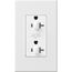 Architectural 20A Dual Dimming, Tamper Resist Duplex Receptacle, 125V,w/ Wall Plate, Matte Finish, White