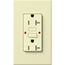 Architectural 20A Tamper-Resist GFCI Duplex Receptacle, Self-Testing, 125V,w/ Wall Plate, Matte Finish, Almond