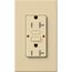 Architectural 20A Tamper-Resist GFCI Duplex Receptacle, Self-Testing, 125V,w/ Wall Plate, Matte Finish, Ivory