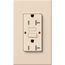 Architectural 20A Tamper-Resist GFCI Duplex Receptacle, Self-Testing, 125V,w/ Wall Plate, Matte Finish, Light Almond
