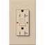 Architectural 20A Tamper-Resist GFCI Duplex Receptacle, Self-Testing, 125V,w/ Wall Plate, Matte Finish, Taupe