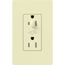 Architectural 20A Half-Dimming, Tamper Resist Duplex Receptacle,w/ Wall Plate, Matte Finish, Almond