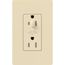 Architectural 20A Half-Dimming, Tamper Resist Duplex Receptacle,w/ Wall Plate, Matte Finish, Beige