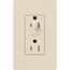 Architectural 20A Half-Dimming, Tamper Resist Duplex Receptacle,w/ Wall Plate, Matte Finish, Light Almond