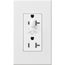 Architectural 20A Half-Dimming, Tamper Resist Duplex Receptacle,w/ Wall Plate, Matte Finish, White
