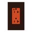Architectural 20A Isolated Ground Duplex Receptacle, Orange Outlet, Color Code for Included Wall Plate, Matte Finish, Brown