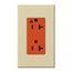 Architectural 20A Isolated Ground Duplex Receptacle, Orange Outlet, Color Code for Included Wall Plate, Matte Finish, Ivory