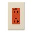 Architectural 20A Isolated Ground Duplex Receptacle,Orange Outlet,Color Code for Incl'd Wall Plate,Matte Finish,Light Almond