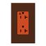 Architectural 20A Isolated Ground Duplex Receptacle, Orange Outlet, Color Code for Included Wall Plate, Matte Finish, Sienna
