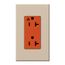 Architectural 20A Isolated Ground Duplex Receptacle, Orange Outlet, Color Code for Included Wall Plate, Matte Finish, Taupe