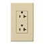 Architectural 20A Duplex Receptacle, 125V, Wall Plate Included, Matte Finish, NTR-20-IV, Ivory
