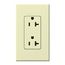 Architectural 20A Tamper-Resistant Duplex Receptacle, Wall Plate Included, Matte Finish, Almond