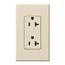 Architectural 20A Tamper-Resistant Duplex Receptacle,w/ Wall Plate, Matte Finish, Light Almond,