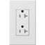 Architectural 20A Tamper-Resistant Duplex Receptacle, Wall Plate Included, Matte Finish, White