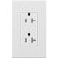 Architectural 20A Duplex Receptacle, 125V, Wall Plate Included, Matte Finish, NTR-20-WH, White