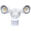20W Dual Head LED Security Light w/ Motion Sensor, White, 3000K/4000K/5000K