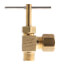 1/4" OD Compression x 1/8" MIP Angle Needle Valve (Rough Brass)