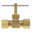1/4" OD Compression x 1/4" OD Compression Straight Needle Valve (Rough Brass)