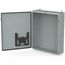 24" x 24" x 8" Continuous Hinge Enclosure with Clamps LP Type 4, Mild Steel (Gray), A242408LP