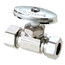 1/2" Nom Compression (5/8" OD) x 7/16" & 1/2" Slip-Joint Multi-Turn Angle Stop Valve, Lead Free (Chrome)
