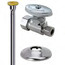1/2" Nom Compression x 3/8" OD Compression Toilet Supply Kit - Supply Stop, 12" Length (Chrome)