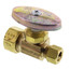 5/8" O.D. Compr (3/4" OD) x 3/8" O.D. Compr Straight Stop Valve, Lead Free (Rough Brass)