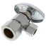 1/2" Nom Compr. (5/8" OD) x 3/8" O.D. Compr. Angle Stop Valve, Brass Stem, Lead Free (Chrome Plated)