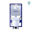 CWT4474047CMFG#MS Washlet + Rp Wall Hung D Shape Toilet w/ RX Bidet Seat & Duofit In Wall 1.28 & 0.9 GPF Dual Flush Tank System (Matte Silver)