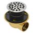 2" Brass Round Side Outlet Shower Drain for Tile Bases (Stainless Steel)