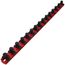 1/2" Drive x 18" Socket Rail, 15 Clips (Red)