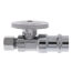 1/2" Press x 3/8" OD Compression Quarter Turn Straight Stop Valve,  Lead Free (Chrome Plated)