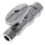 1/2" Press x 3/8" OD Compression Quarter Turn Straight Stop Valve,  Lead Free (Chrome Plated)