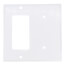 2-Gang Electrical Wall Plate, Metal Decora Combo, 1 Decora & 1 Blank (White)