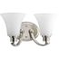 Joy 2 Light Brushed Nickel Etched Glass Traditional Bath Vanity Light