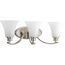 Joy 3 Light Brushed Nickel Etched Glass Traditional Bath Vanity Light