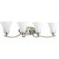 Joy 4 Light Brushed Nickel Etched Glass Traditional Bath Vanity Light