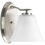 Bravo 1 Light Brushed Nickel Etched Glass Modern Bath Vanity Light