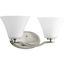 Bravo 2 Light Brushed Nickel Etched Glass Modern Bath Vanity Light